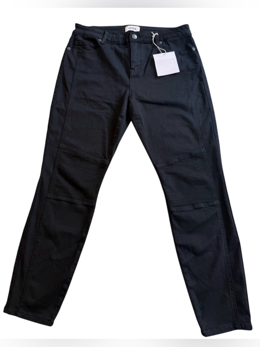 NEW! Pistola Women’s Skinny Jeans 10P Ribbed Knee Stitch Fix Black Moto Grunge
